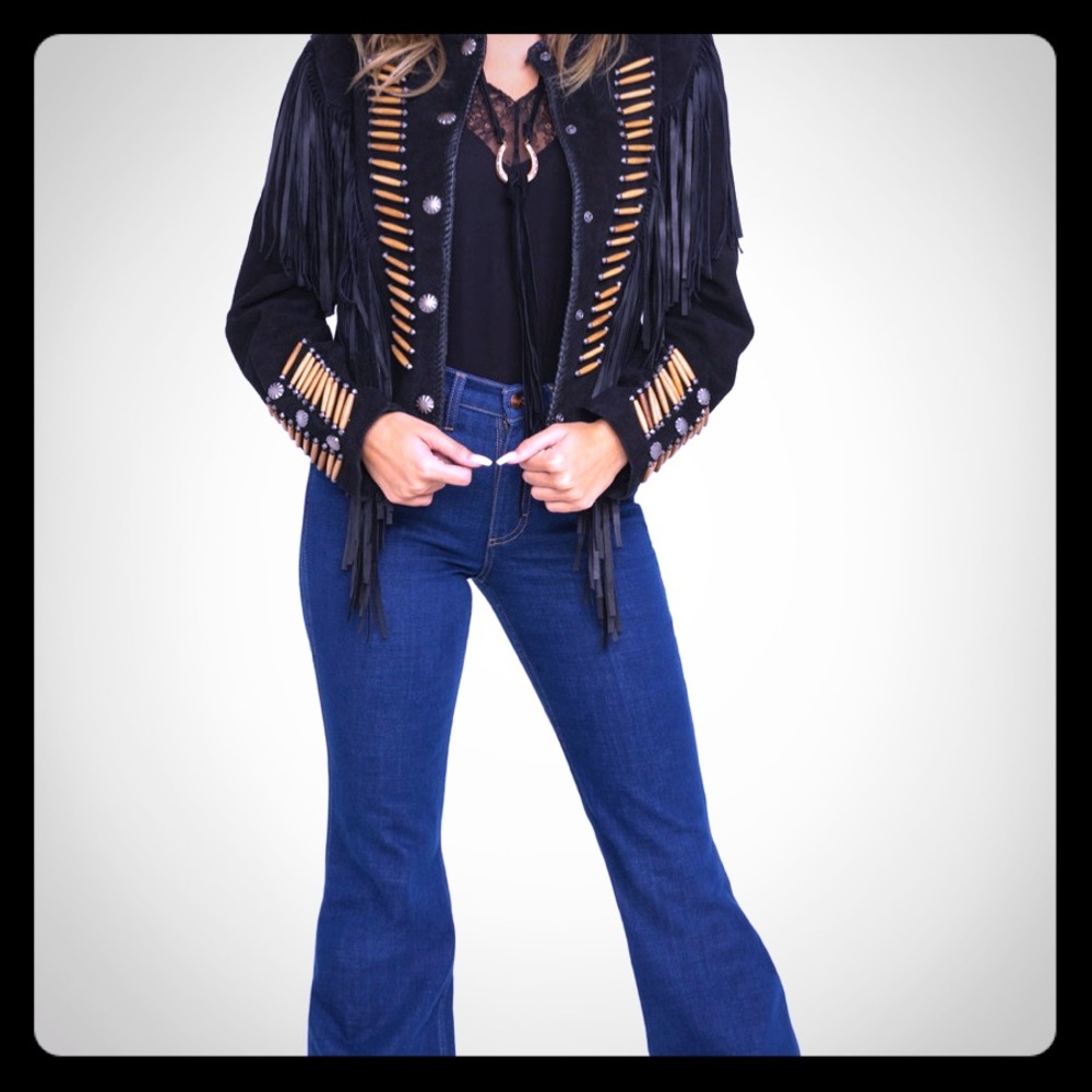 Cripple creek, suede, fringe military jacket!!!
